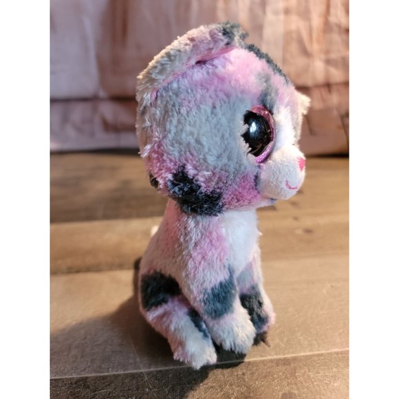 Beanie baby cat black pink gray animal stuffed plush - Picture 2 of 5